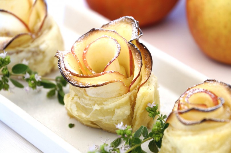 Apfel – Blätterteigrosen