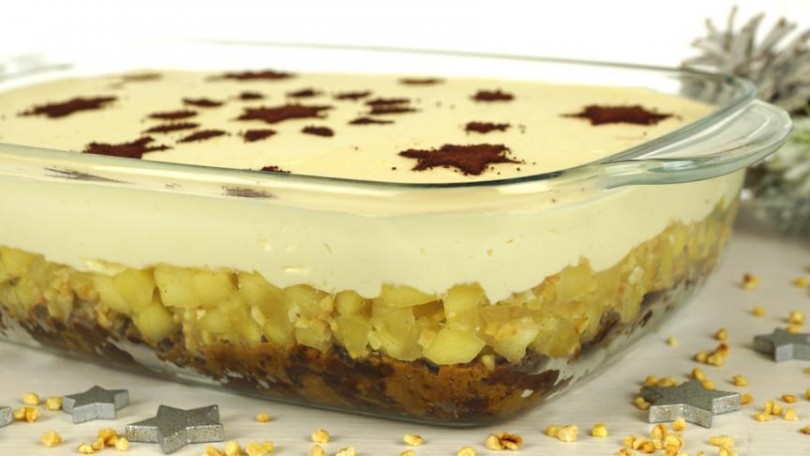 Lebkuchentiramisu mit Apfel und Vanillecreme