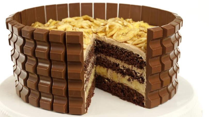 Kinderschokoladentorte mit Banane