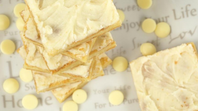 white chocolate Brownies mit Vanille