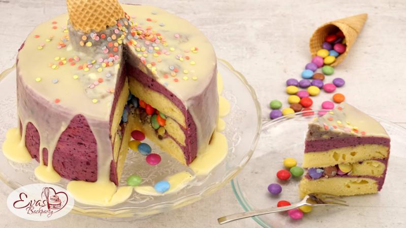 Eis-Torte-mit-Smarties-Überraschung
